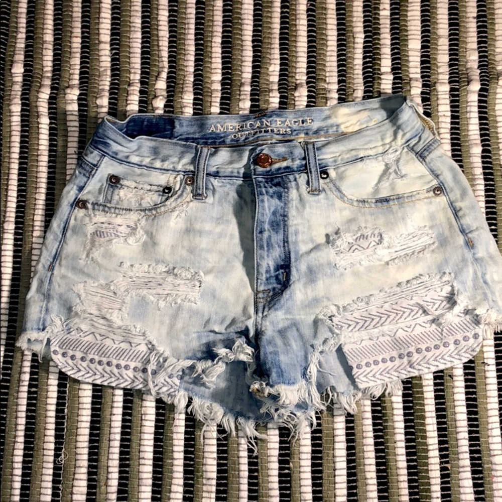 American Eagle Hi-Rise Mixed Wash Shorts